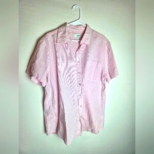 Sonoma Men's Pink Short Sleeve Button Up Polo Size XXL